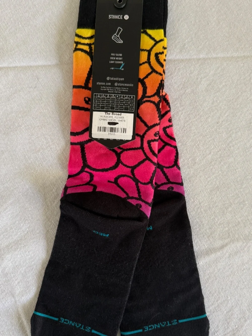 Stance x Takashi Murakami Collab for The Broad Crew Socks - Medium - NWT